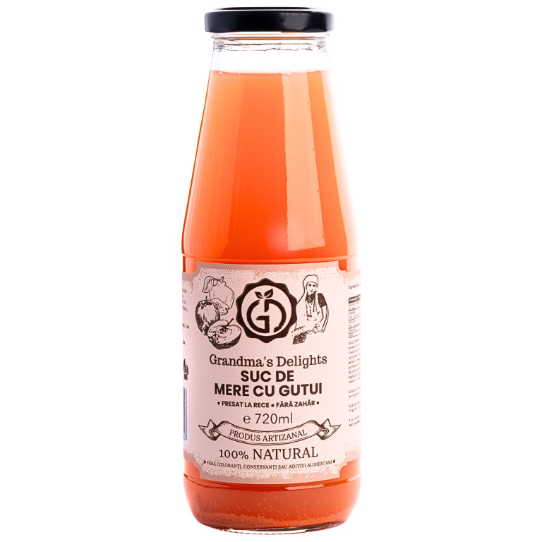 Suc de mere cu gutuie Grandma's Delights, 100% natural, Fără zahăr adăugat 720ml